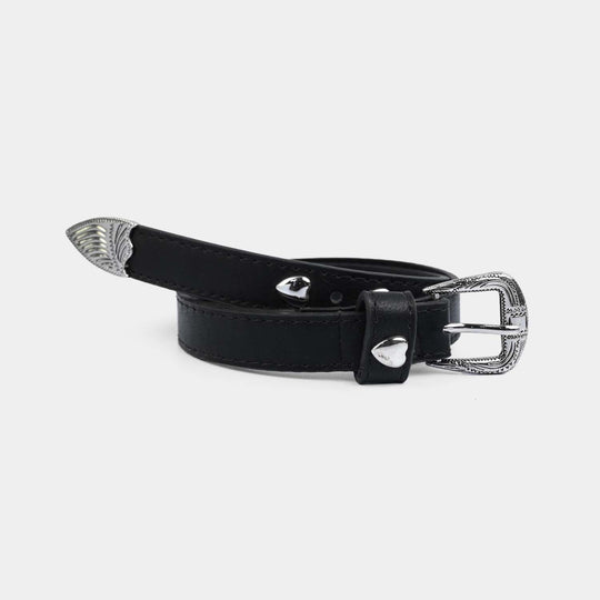 Kids Belt Metalic Heart - BLACK