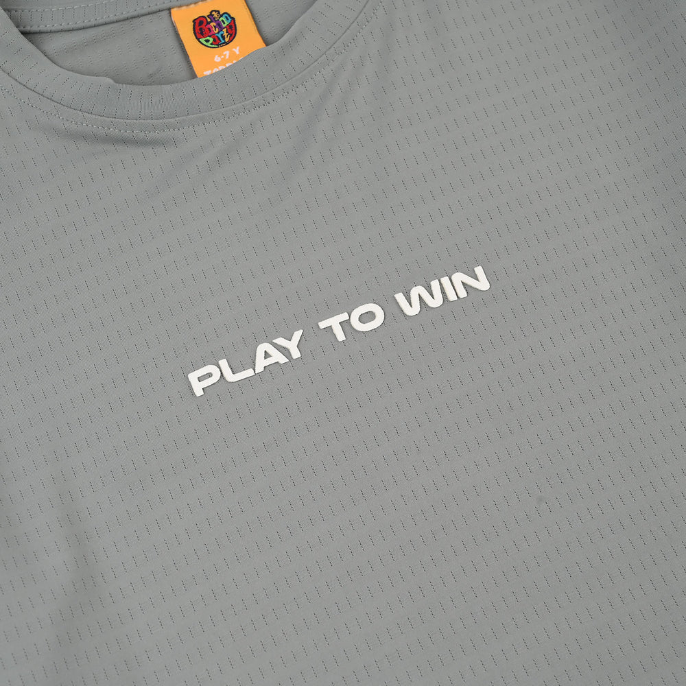Boys Poly Jersey T-Shirt (Play To Win) - Grey