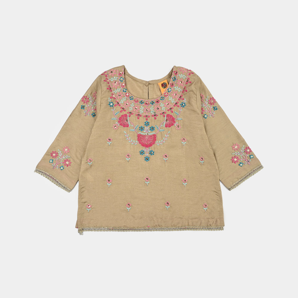 Girls Raw Silk 3Piece Yaad-BEIGE