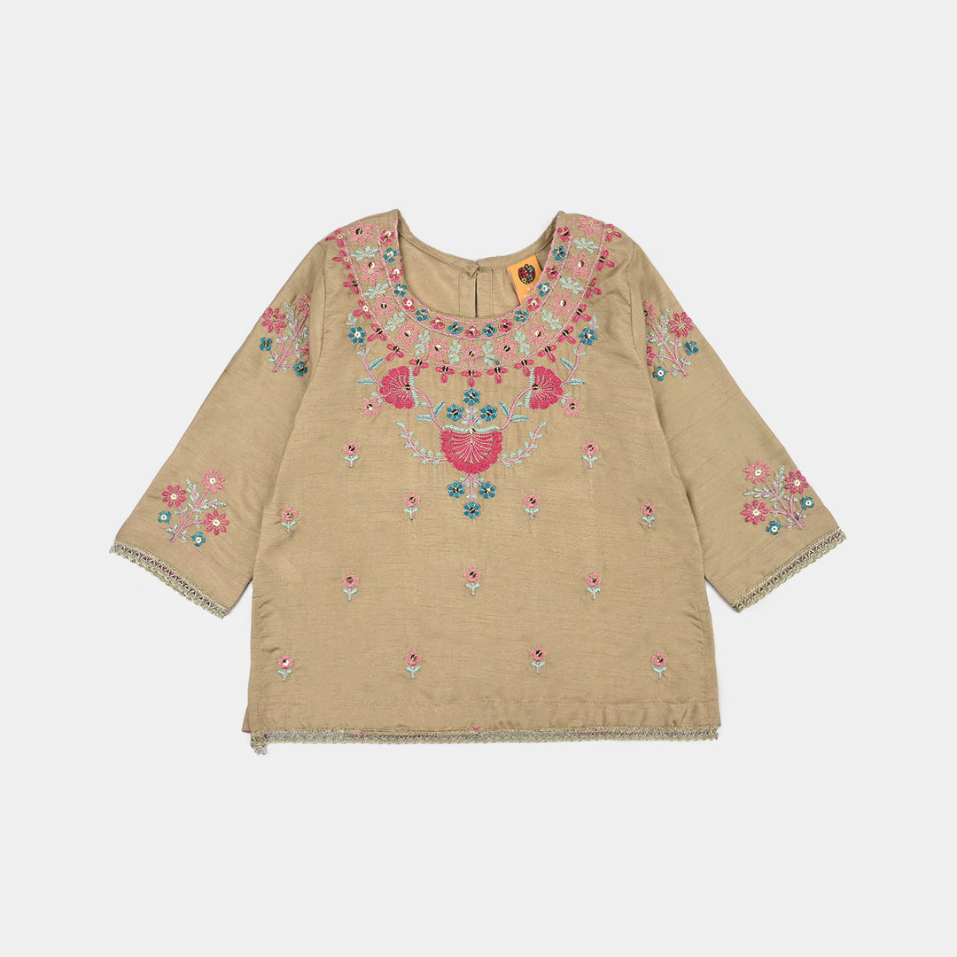Girls Raw Silk 3Piece Yaad-BEIGE