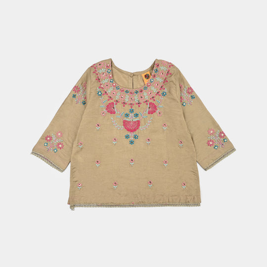 Girls Raw Silk 3Piece Yaad-BEIGE