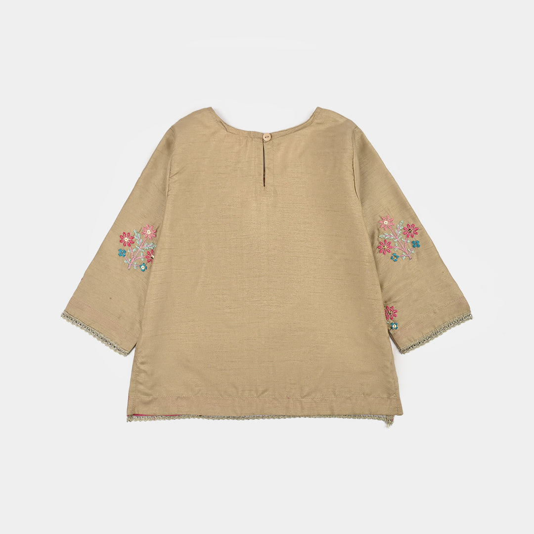Girls Raw Silk 3Piece Yaad-BEIGE