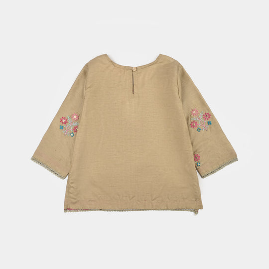 Girls Raw Silk 3Piece Yaad-BEIGE