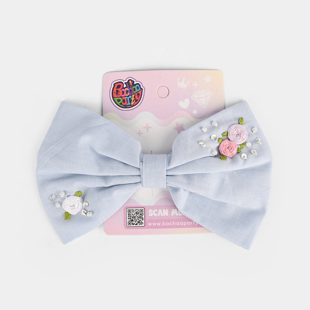 Handmade Embroidered Bow Hair Pin