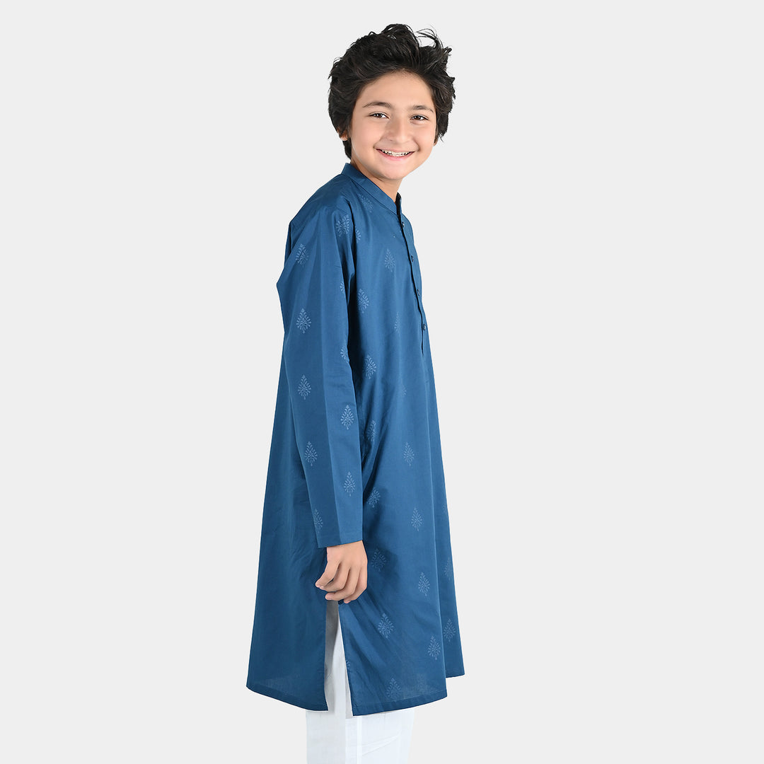 Boys Cotton Poplin Printed Kurta