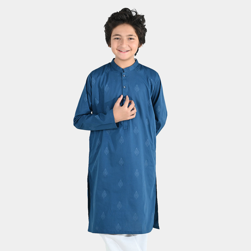 Boys Cotton Poplin Printed Kurta