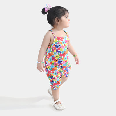 Infant Girls Cotton Romper Floral-Multi