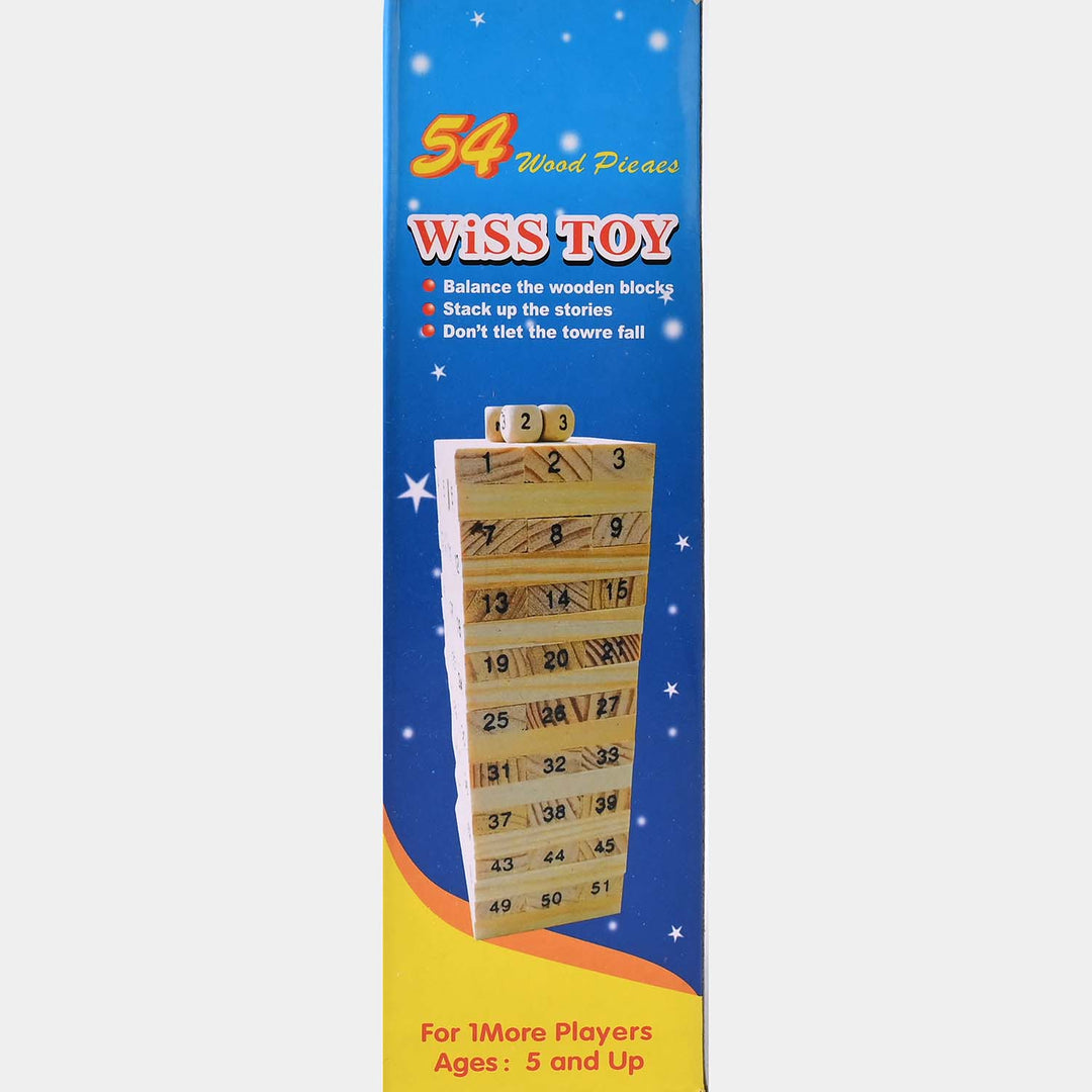 Jenga Game Wooden Blocks, Stacking Tower Game | 54PCS