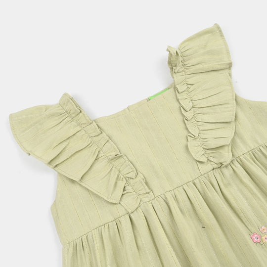 Infant Girls Cotton 2Pc Suit-Flowery-Light.Green