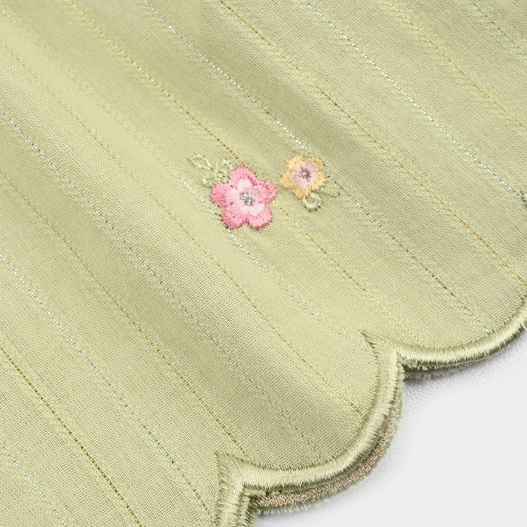 Infant Girls Cotton 2Pc Suit-Flowery-Light.Green