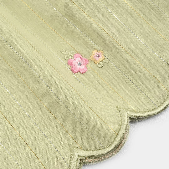 Infant Girls Cotton 2Pc Suit-Flowery-Light.Green