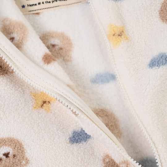Infant Boys Sherpa Romper Teddy-White