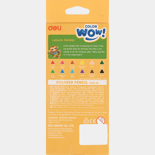 Colour Pencil Plastic 12Pcs For kids