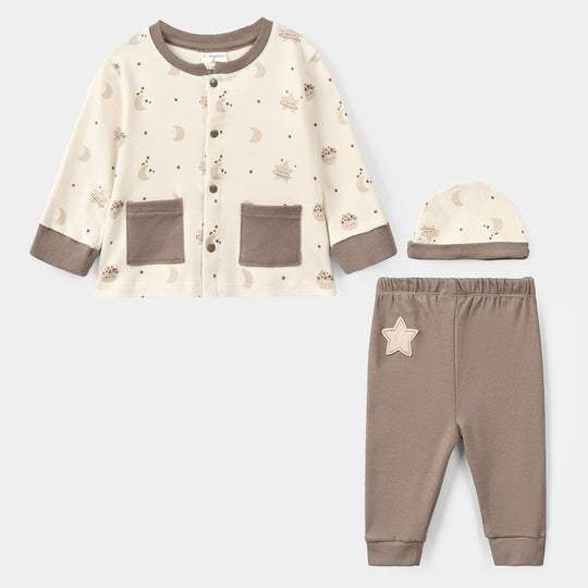 Infant Boys Cotton Interlock 3 - PC Gift Set 319 - 018- W.Brown