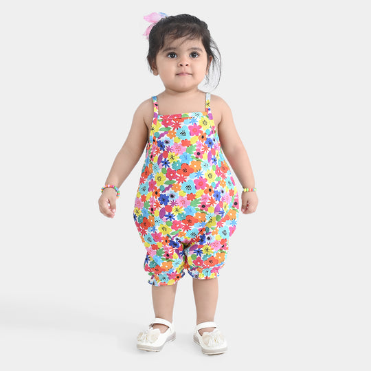 Infant Girls Cotton Romper Floral-Multi