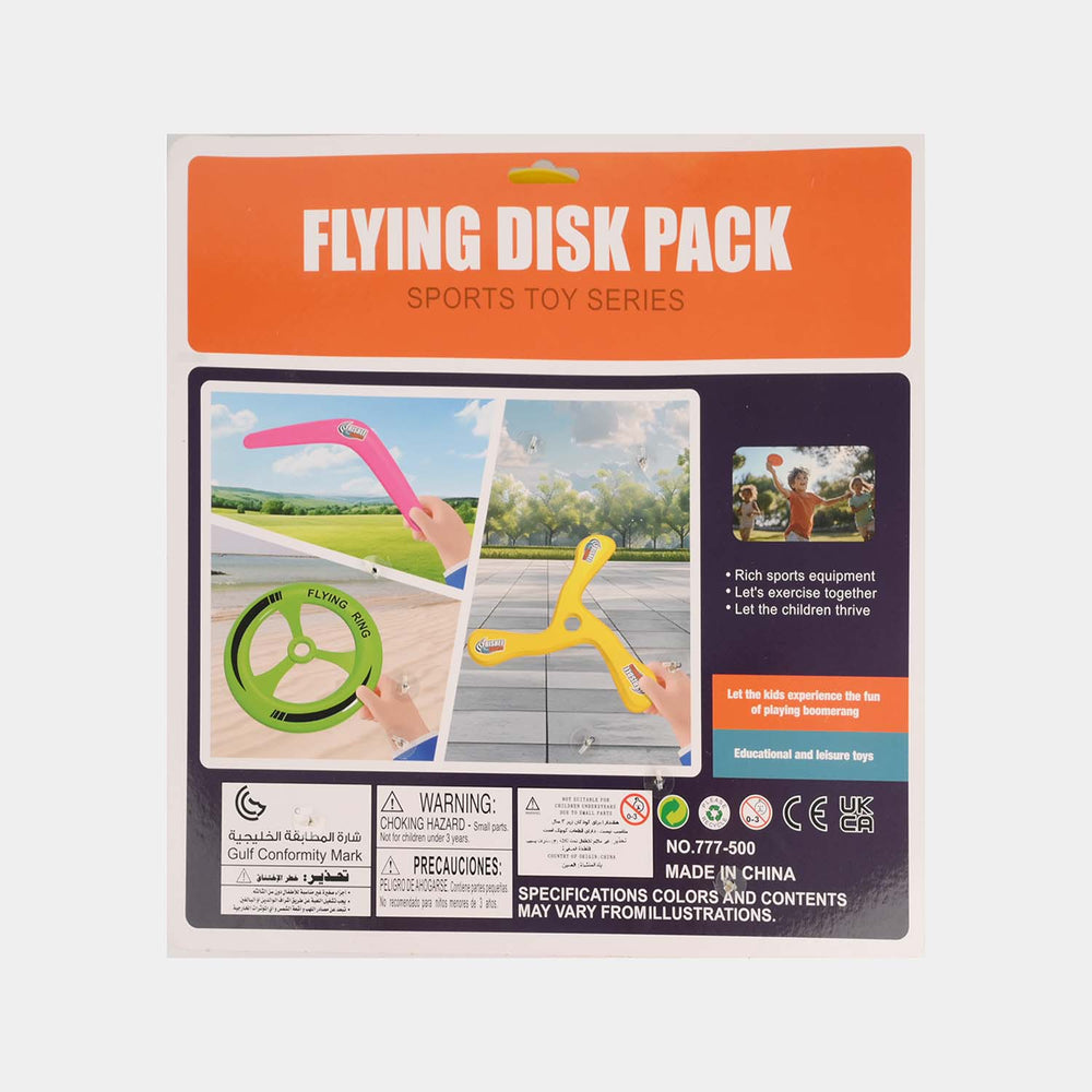 Kids Outdoor Flying Disk and Boomerang Toy Set