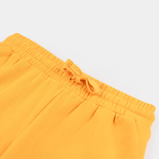 Teens Girls Fleece Knitted Trousers-Citrus