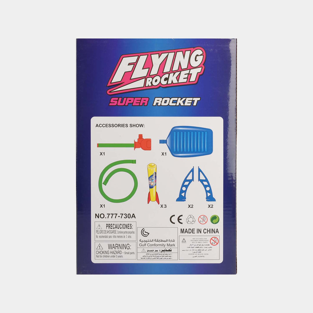 Kids Air Powered Flying Rocket Toy Set