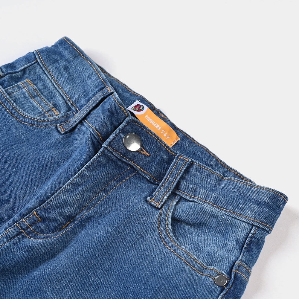 Girls Denim Stretch Culotte -Mid Blue