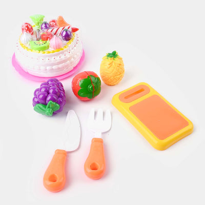 Cutting Cake & Fruits Toy Play Set For Kids