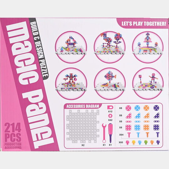 Diy Bricks Set 214Pcs Pink 666-62B-