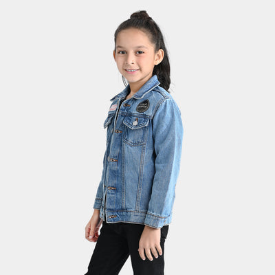 Girls Denim rigid Woven Jacket-LT.Blue