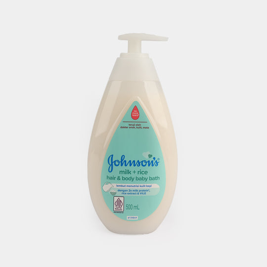 Johnson's Milk + Rice Hair & Body Baby Bath (500ml)