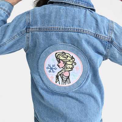 Girls Denim rigid Woven Jacket-LT.Blue