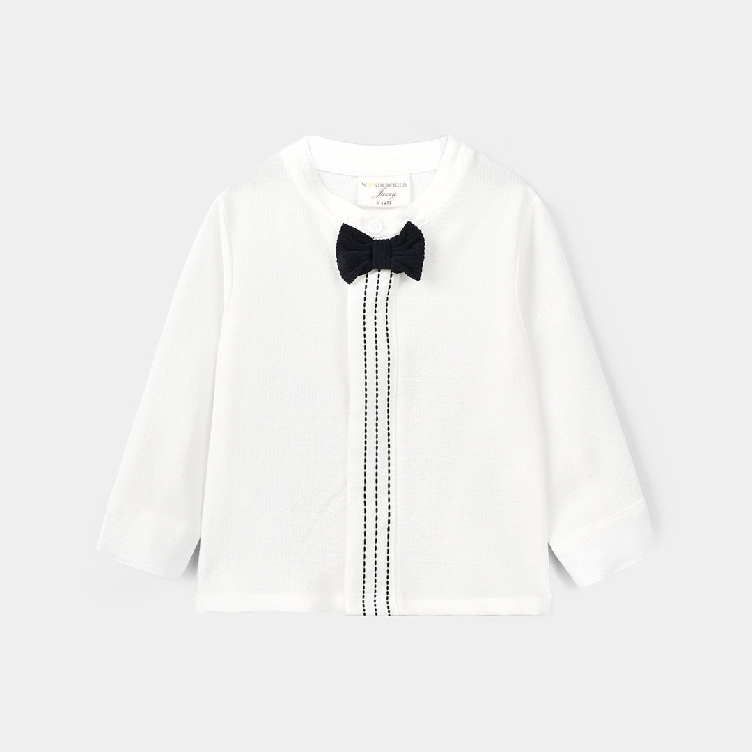 Infant Boys Cotton Interlock Woven Suit 320 - 033- White.Navy