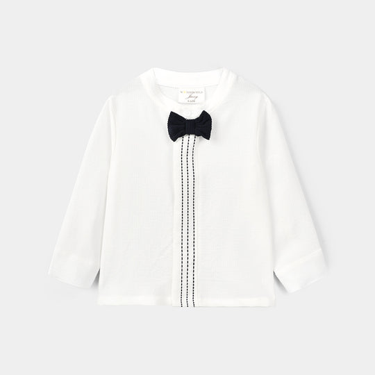 Infant Boys Cotton Interlock Woven Suit 320 - 033- White.Navy