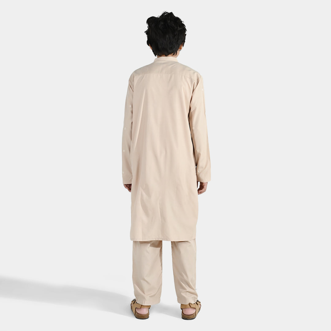 Boys Poly Viscose Kurta Pajama - Beige