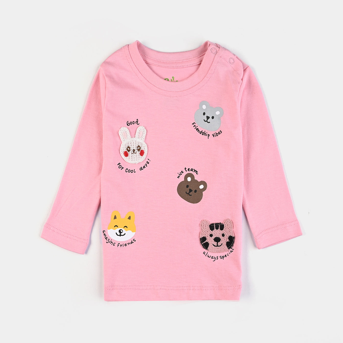 Infant Girls Cotton Jersey T-Shirt Friends 1-C.Pink