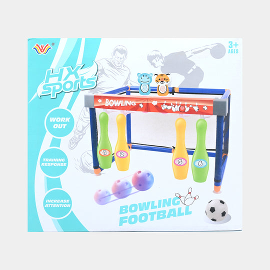 2-in-1 Kids Bowling and Football Goal Set