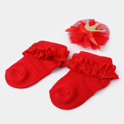 Baby Headwrap & Socks | 0-6M