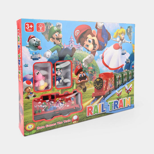 Rail Train Playset with Characters – Electric Light & Motion Toy