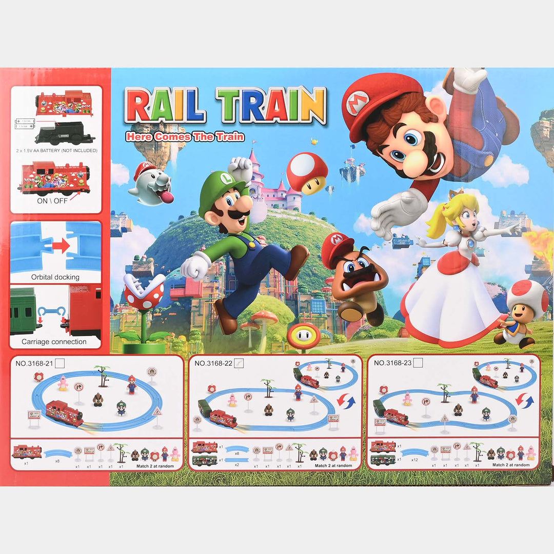 Rail Train Playset with Characters – Electric Light & Motion Toy