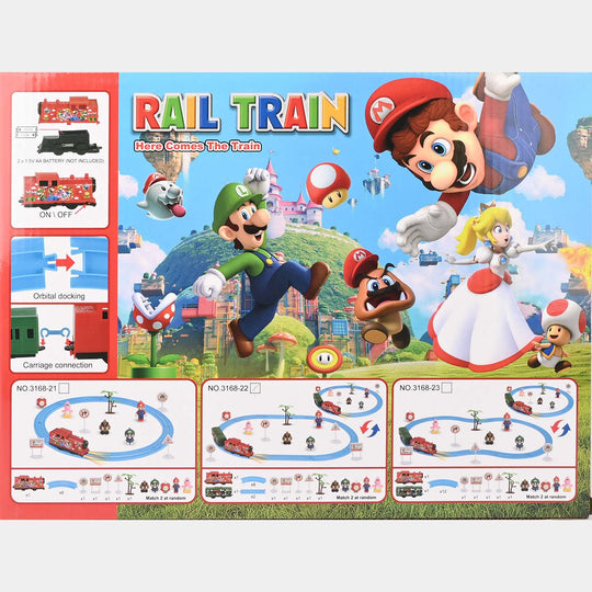 Rail Train Playset with Characters – Electric Light & Motion Toy