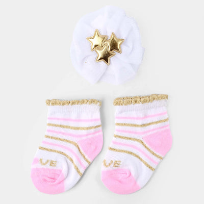 Baby Headwrap & Socks | 0-6M