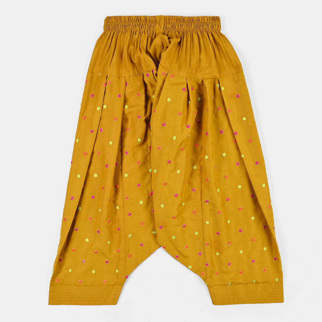 Girls Raw Silk 3Pcs Desi Diva-Lt.Mustard