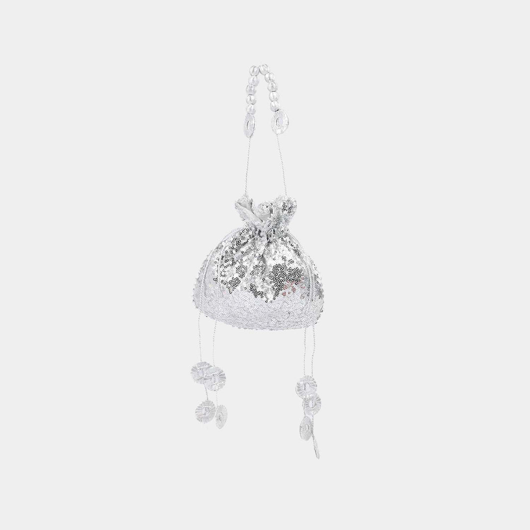 Silver Potli Hand Bag Festive