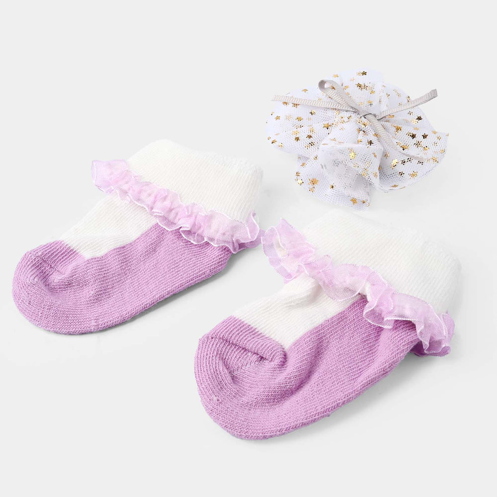 Baby Headwrap & Socks | 0-6M