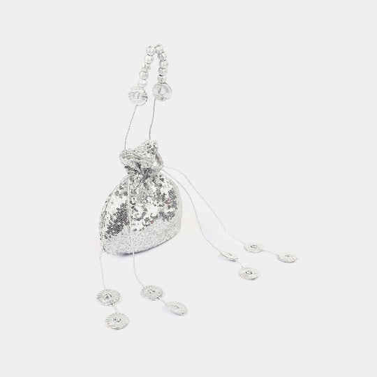 Silver Potli Hand Bag Festive