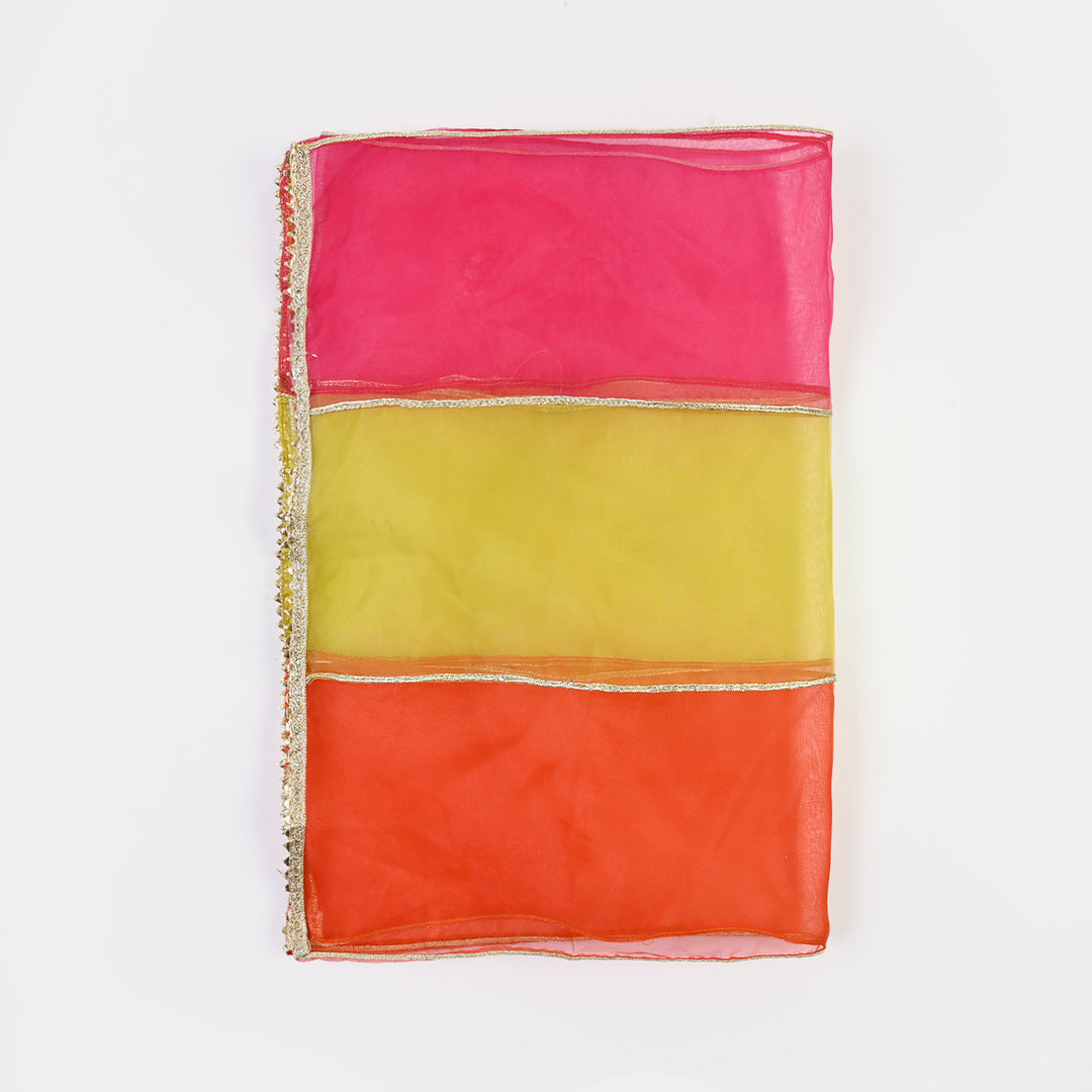 Girls Raw Silk 3Pcs Desi Diva-Lt.Mustard