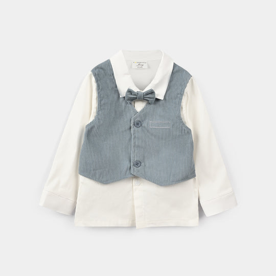 Infant Boys Cotton Interlock 3 - PC 320 - 027- White.Blue