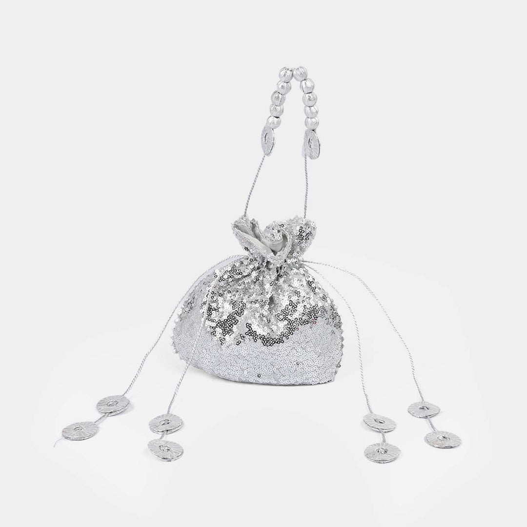 Silver Potli Hand Bag Festive