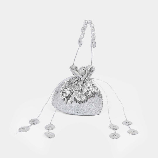 Silver Potli Hand Bag Festive