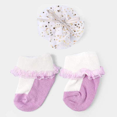 Baby Headwrap & Socks | 0-6M