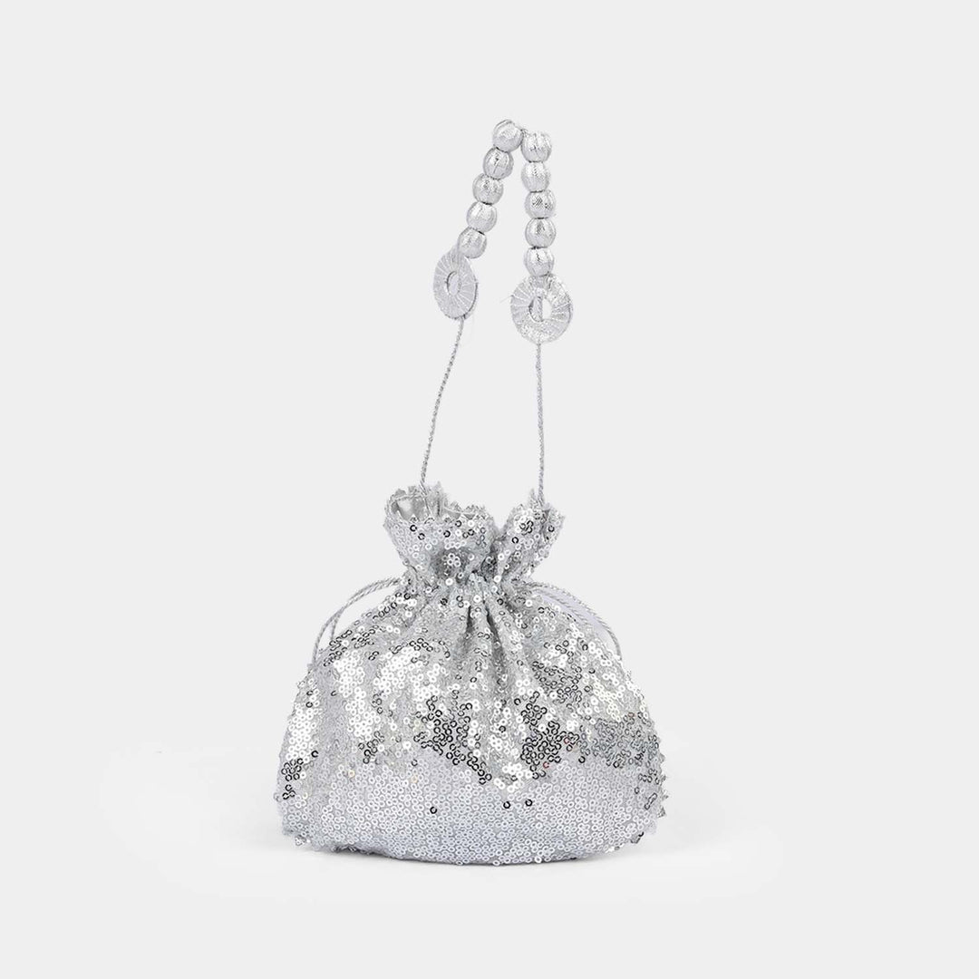 Silver Potli Hand Bag Festive