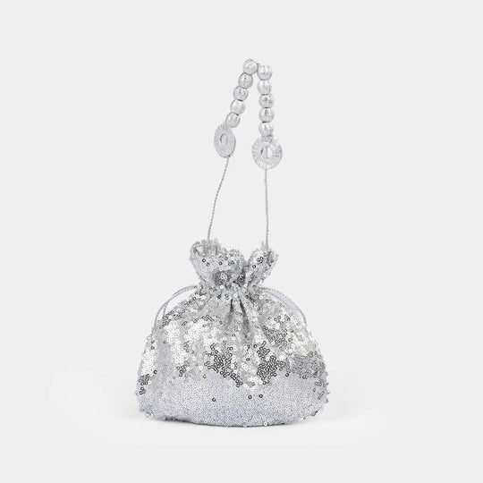 Silver Potli Hand Bag Festive