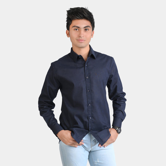 Teens Boys Cotton F/S Casual Shirt-NAVY